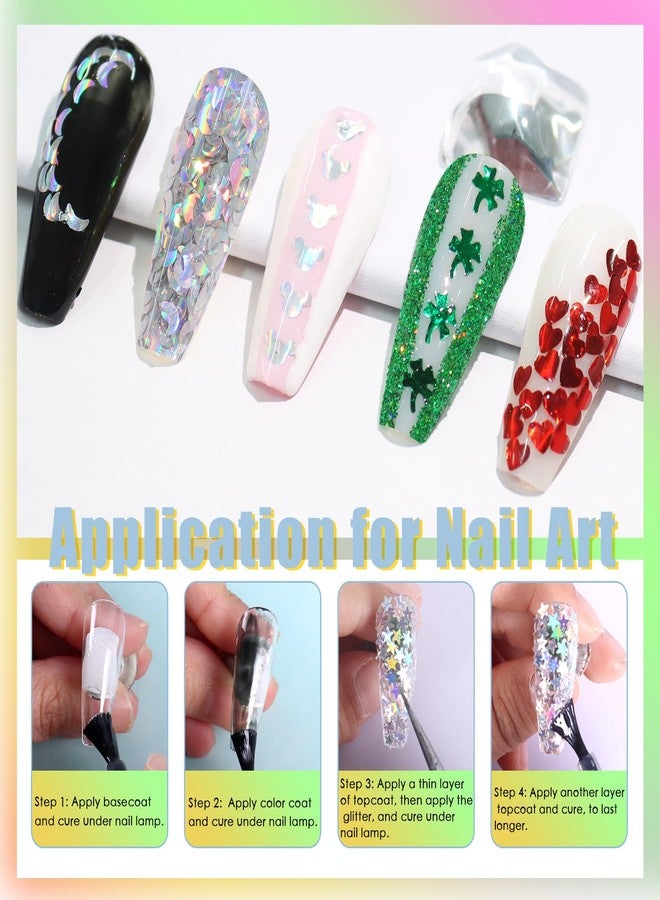 Laza 2g Chunky Glitter for Valentine’s Day Heart Glitter Confetti Nail Charms Holographic Sequins Stickers Sparkle for DIY Crafts Nail Art Decoration Party Face Body Make Up Resin - Laser Red - Image 5